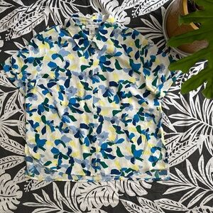 Rachel Zoe Blue and Green Floral Shirt